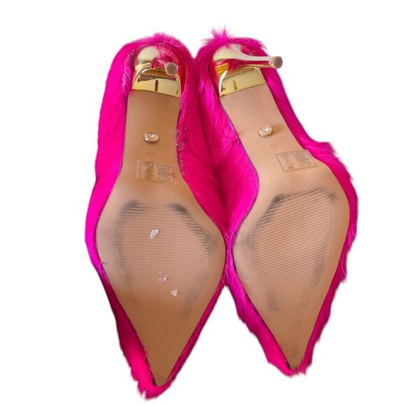 AZALEA WANG Romee Fuchsia Pony Hair Pump Pink Heel SZ 8 - Picture 8 of 10